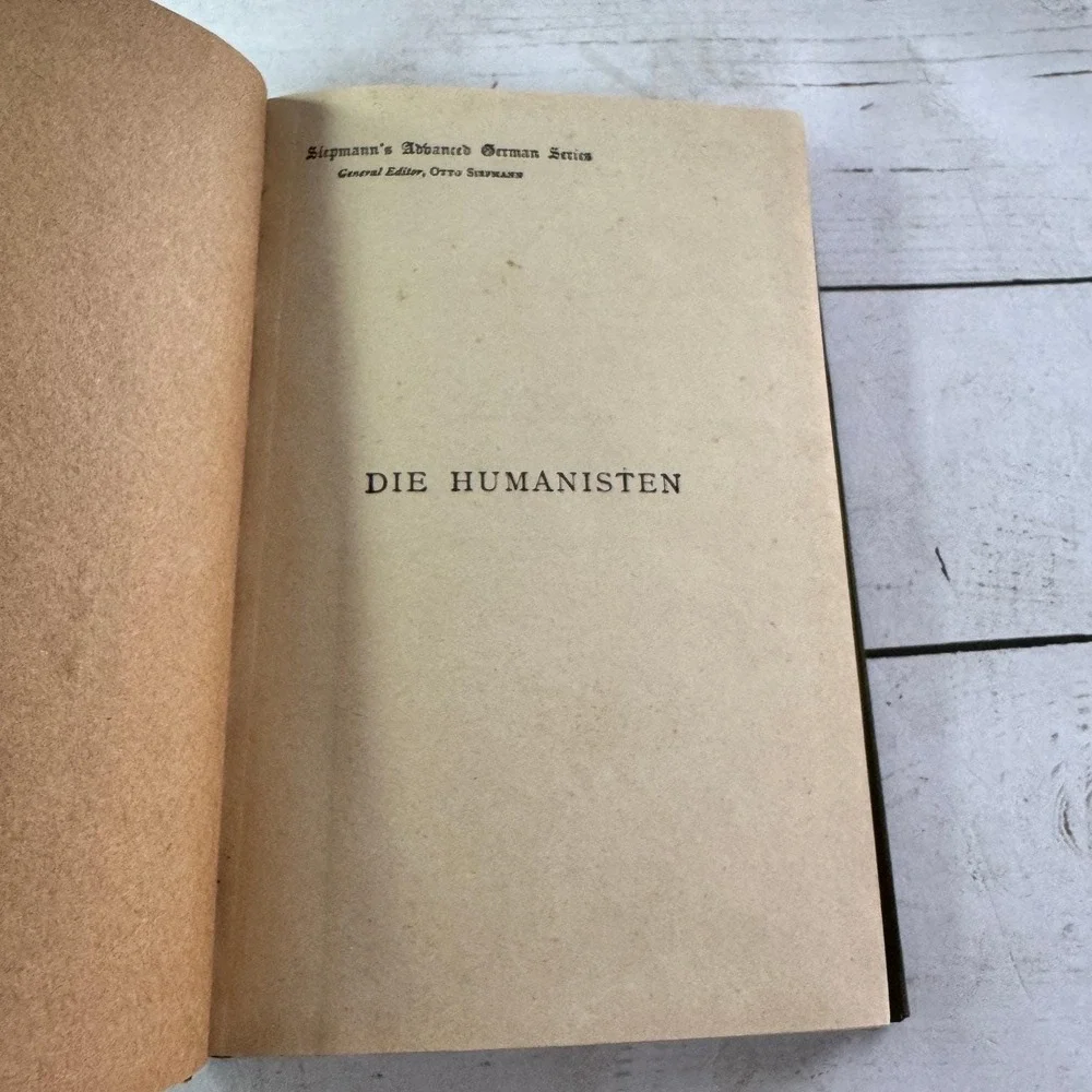Die Humanisten Isolde Kurz 1916 German Text Authorized Edition Macmillan HC